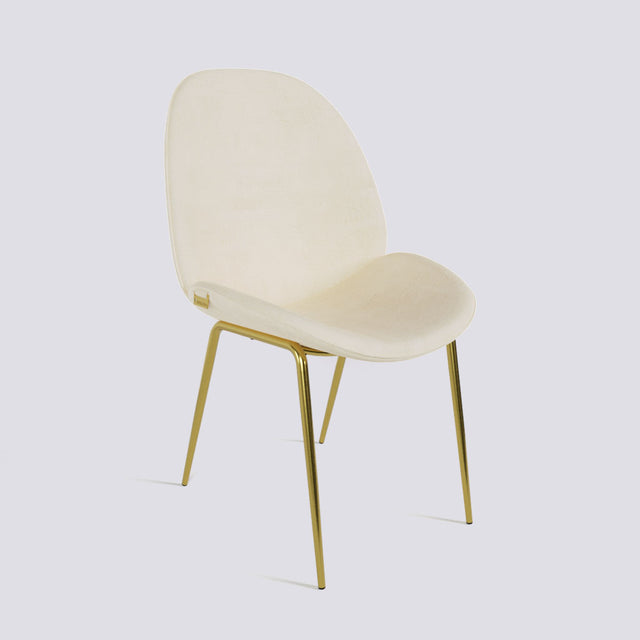 Curvy Dining Chair In Gold Electroplated Base | 486