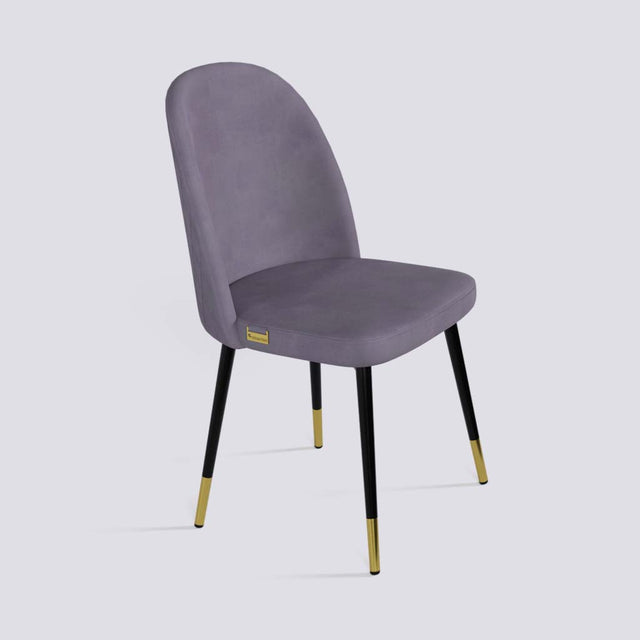 Fuze Dining Chair In Powder Coated + Gold Caps Metal Base | 495