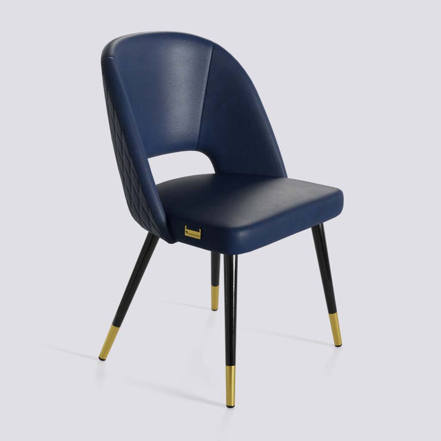 Procket Dining Chair In Powder Coated + Gold Caps Metal Base | 499