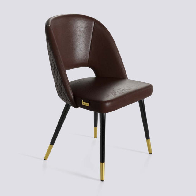 Procket Dining Chair In Powder Coated + Gold Caps Metal Base | 499