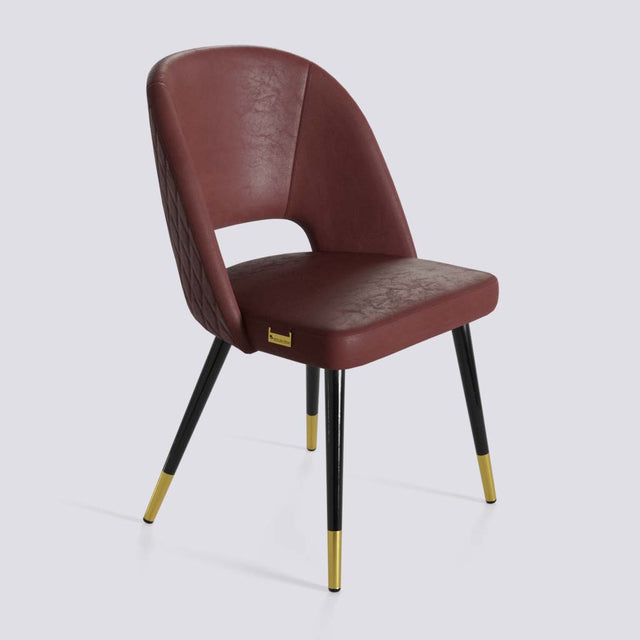 Procket Dining Chair In Powder Coated + Gold Caps Metal Base | 499