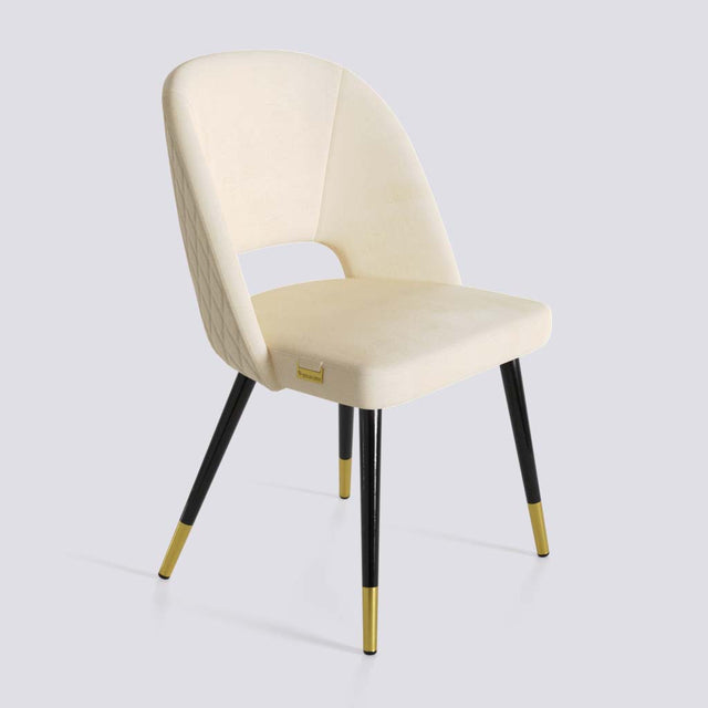 Procket Dining Chair In Powder Coated + Gold Caps Metal Base | 499