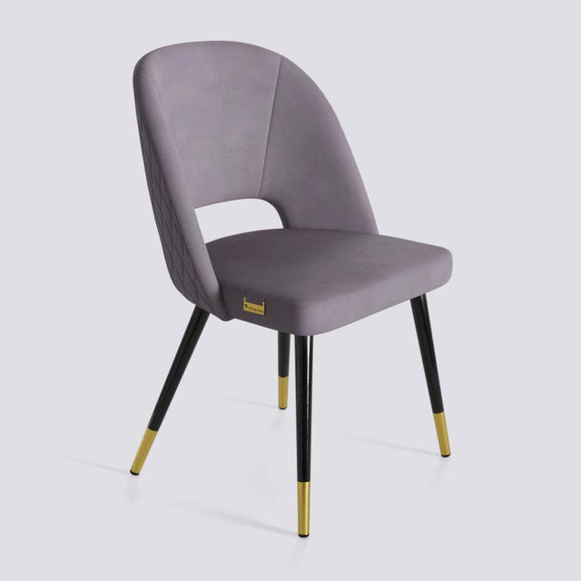 Procket Dining Chair In Powder Coated + Gold Caps Metal Base | 499