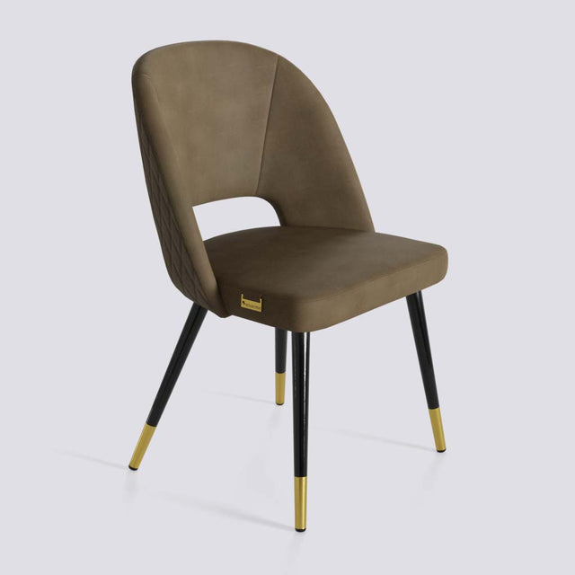 Procket Dining Chair In Powder Coated + Gold Caps Metal Base | 499