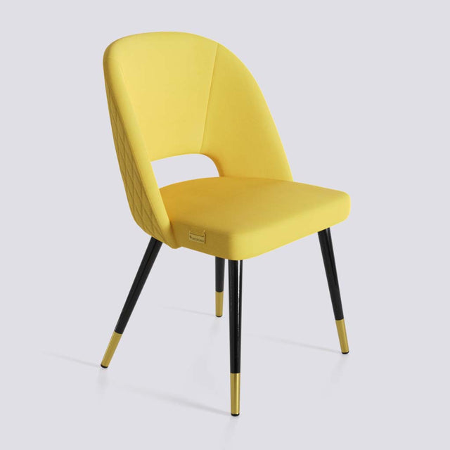 Procket Dining Chair In Powder Coated + Gold Caps Metal Base | 499