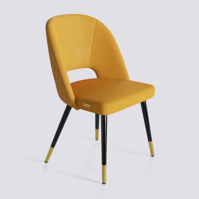 Procket Dining Chair In Powder Coated + Gold Caps Metal Base | 499