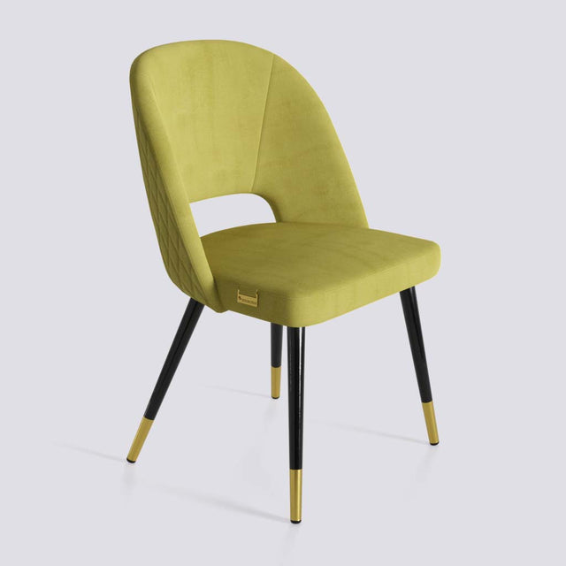 Procket Dining Chair In Powder Coated + Gold Caps Metal Base | 499