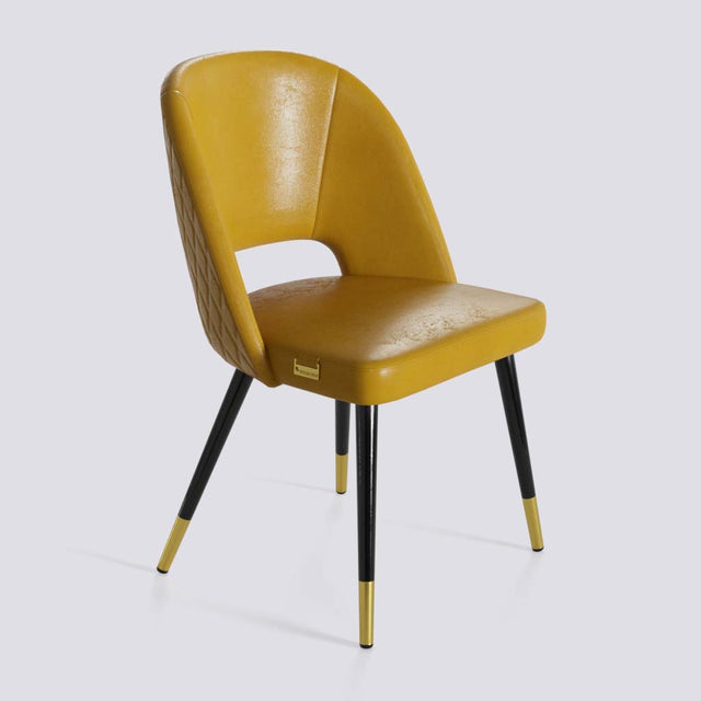 Procket Dining Chair In Powder Coated + Gold Caps Metal Base | 499