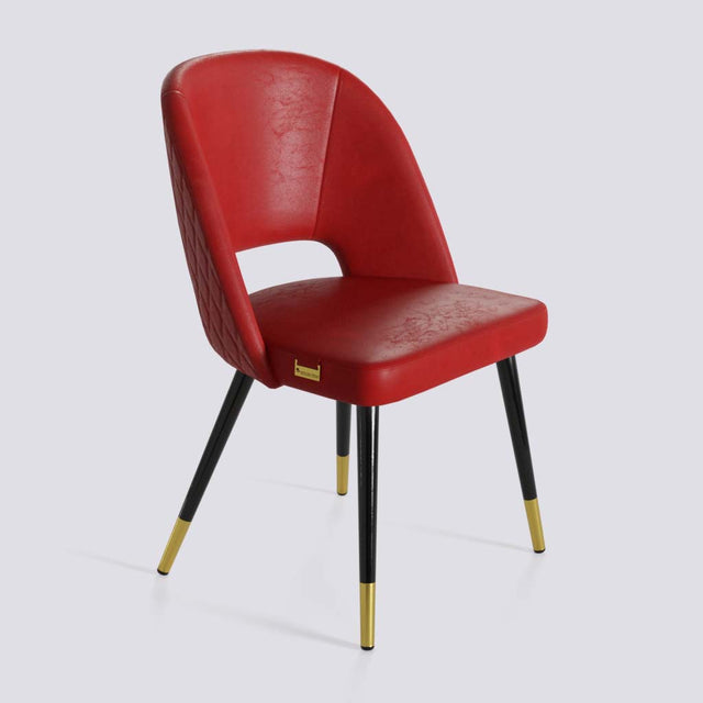 Procket Dining Chair In Powder Coated + Gold Caps Metal Base | 499