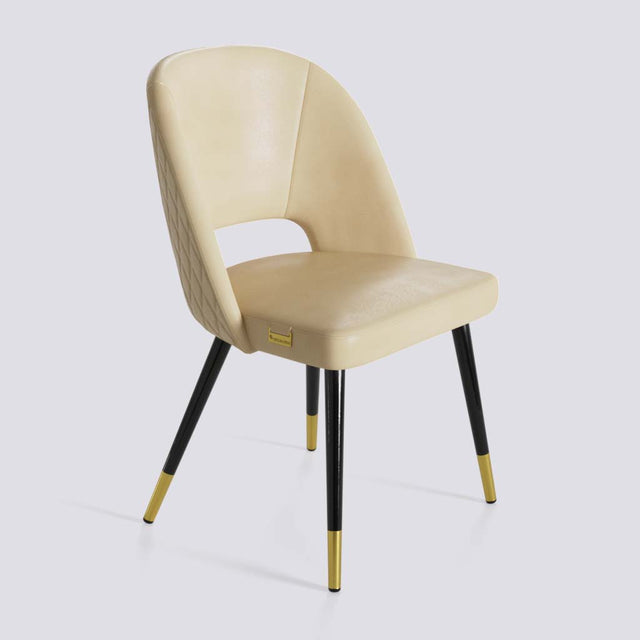 Procket Dining Chair In Powder Coated + Gold Caps Metal Base | 499