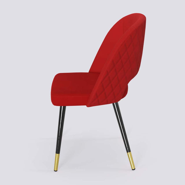 Procket Dining Chair In Powder Coated + Gold Caps Metal Base | 499