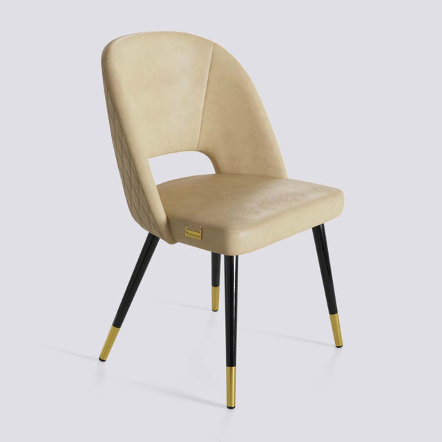 Procket Dining Chair In Powder Coated + Gold Caps Metal Base | 499