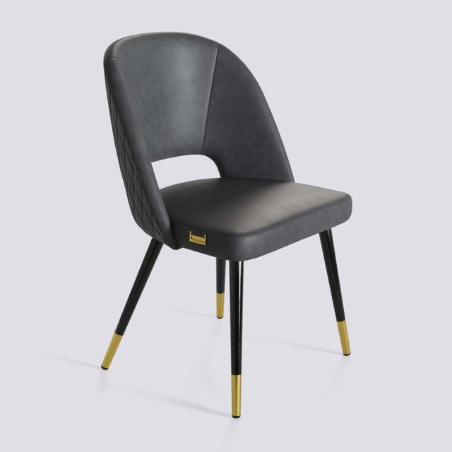 Procket Dining Chair In Powder Coated + Gold Caps Metal Base | 499