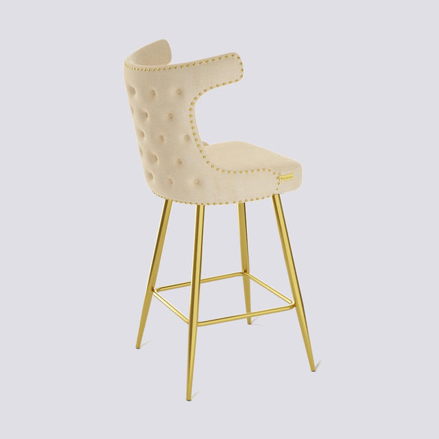 Cowboy Bar Stool In Gold Electroplated Metal Base With Brass Pins | 629
