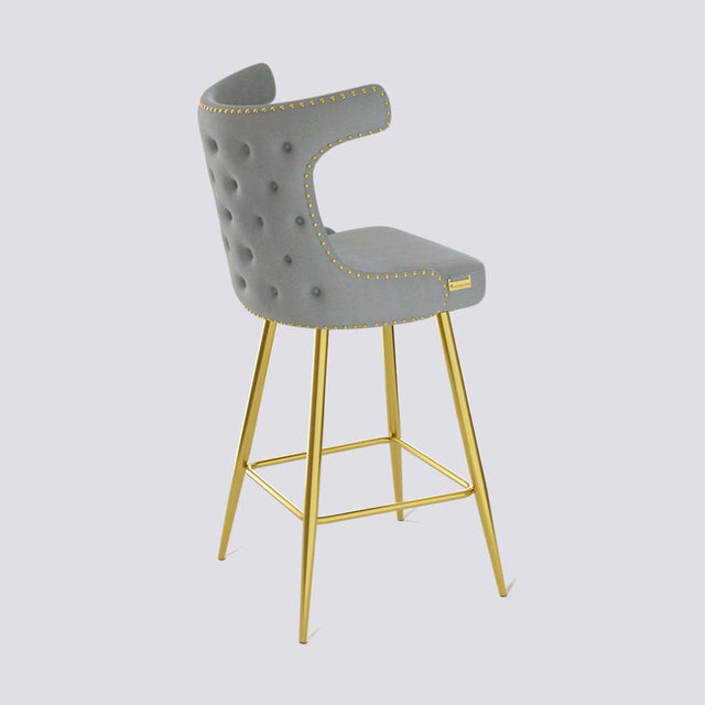 Cowboy Bar Stool In Gold Electroplated Metal Base With Brass Pins | 629