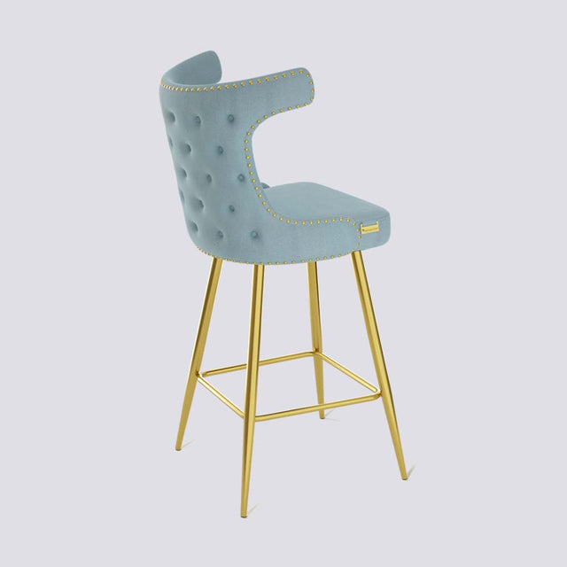 Cowboy Bar Stool In Gold Electroplated Metal Base With Brass Pins | 629