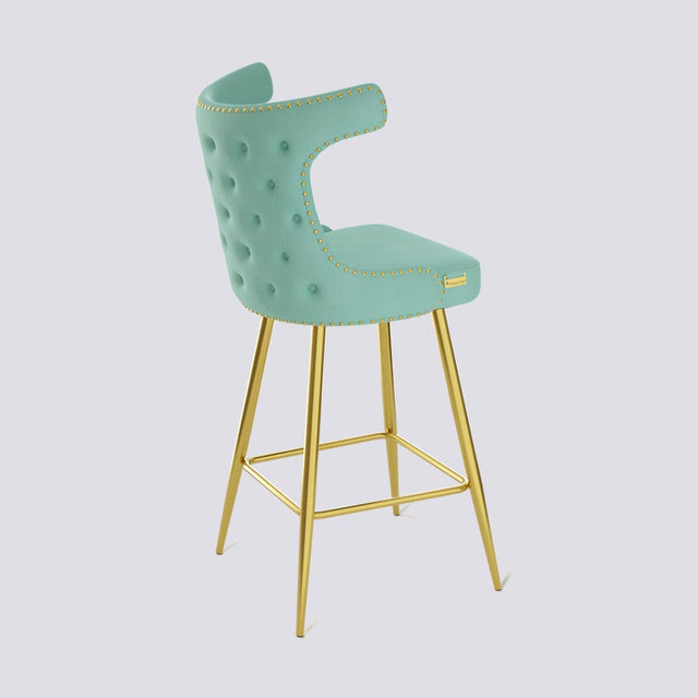 Cowboy Bar Stool In Gold Electroplated Metal Base With Brass Pins | 629