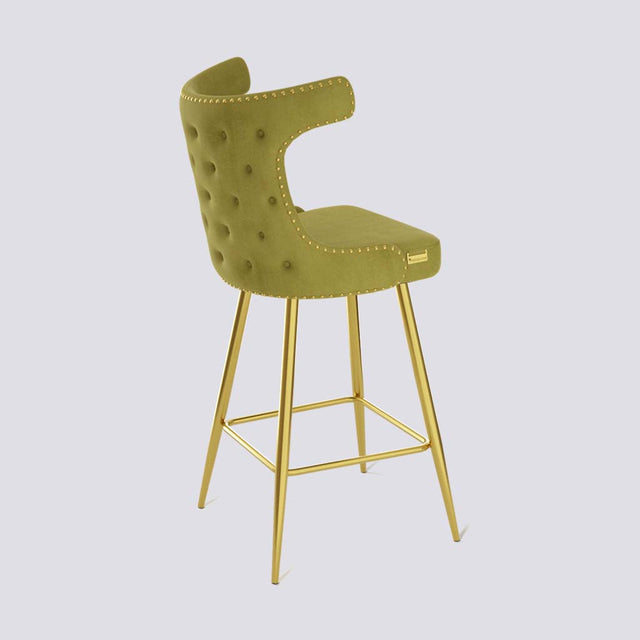 Cowboy Bar Stool In Gold Electroplated Metal Base With Brass Pins | 629