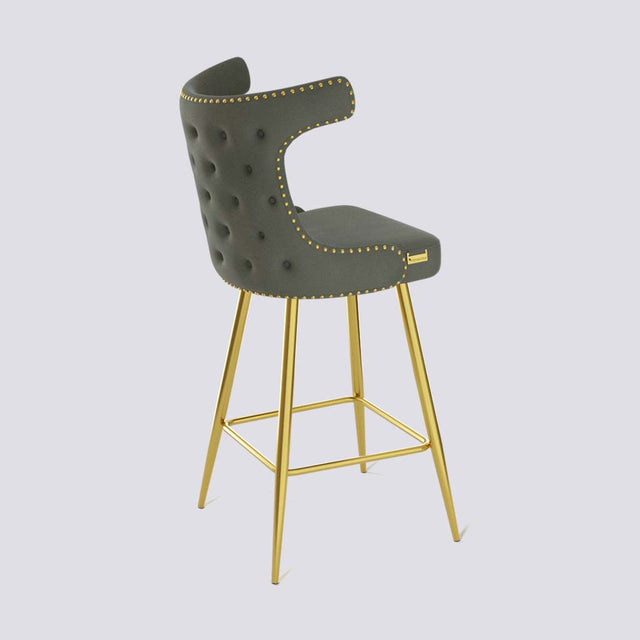 Cowboy Bar Stool In Gold Electroplated Metal Base With Brass Pins | 629