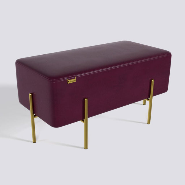 Rectangle Ottoman In Gold Electroplated Metal Base | 36" x 18"