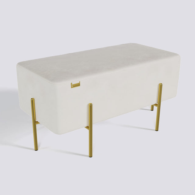 Rectangle Ottoman In Gold Electroplated Metal Base | 36" x 18"