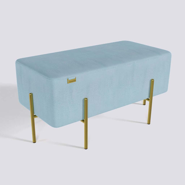 Rectangle Ottoman In Gold Electroplated Metal Base | 36" x 18"