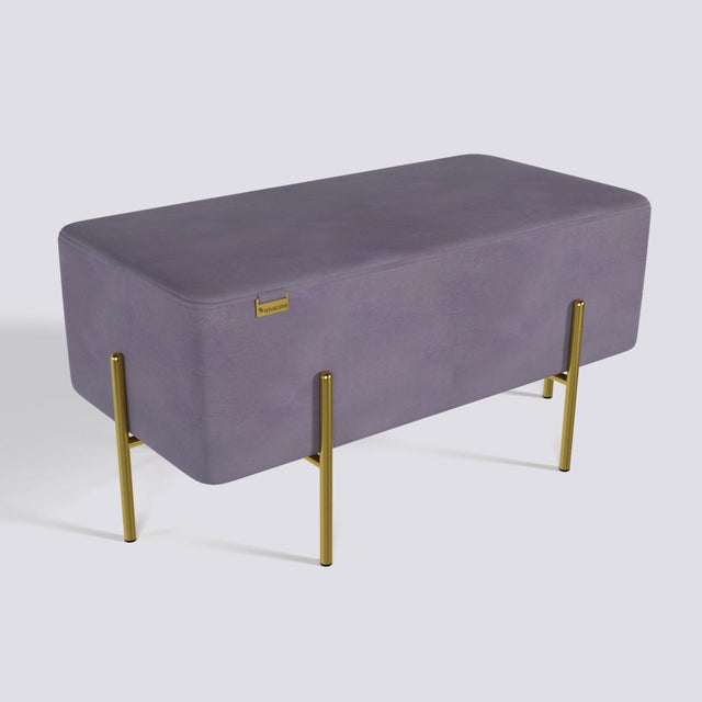 Rectangle Ottoman In Gold Electroplated Metal Base | 36" x 18"