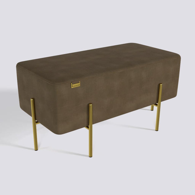 Rectangle Ottoman In Gold Electroplated Metal Base | 36" x 18"