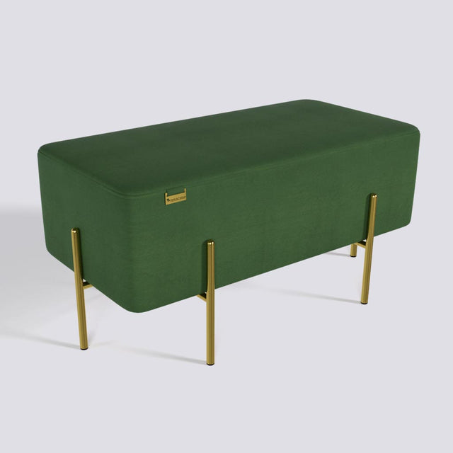 Rectangle Ottoman In Gold Electroplated Metal Base | 36" x 18"