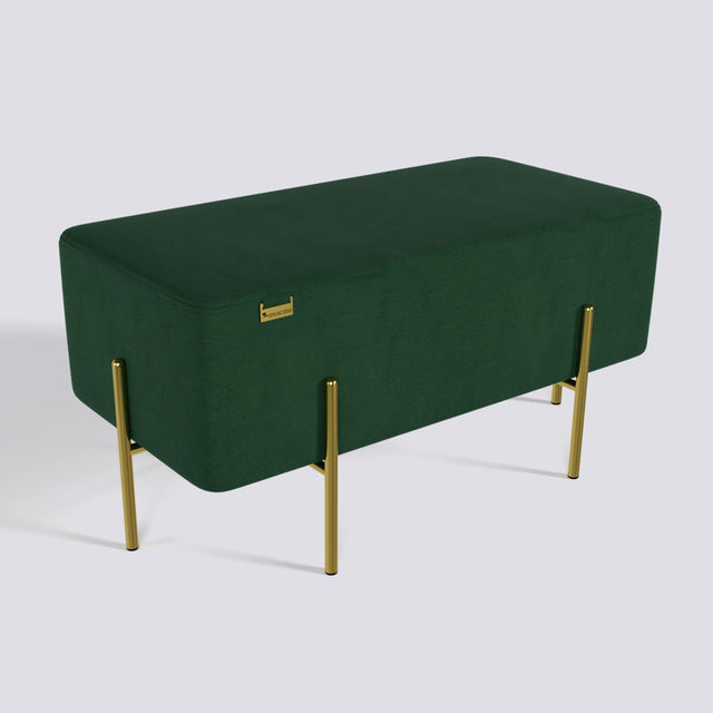 Rectangle Ottoman In Gold Electroplated Metal Base | 36" x 18"