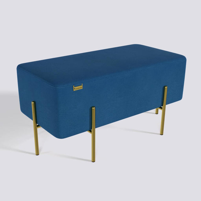 Rectangle Ottoman In Gold Electroplated Metal Base | 36" x 18"