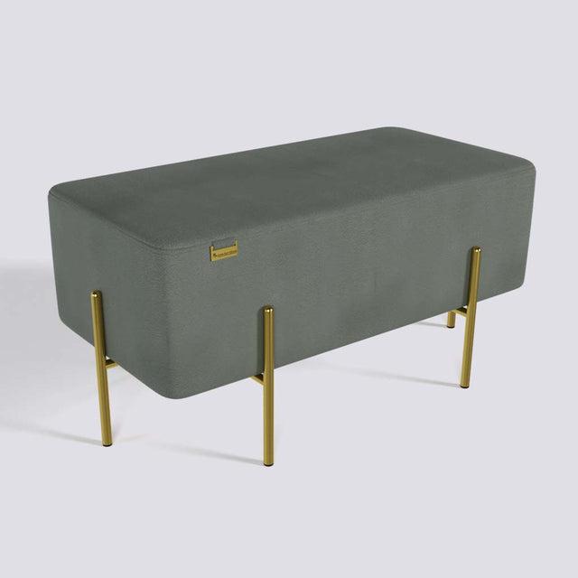 Rectangle Ottoman In Gold Electroplated Metal Base | 36" x 18"