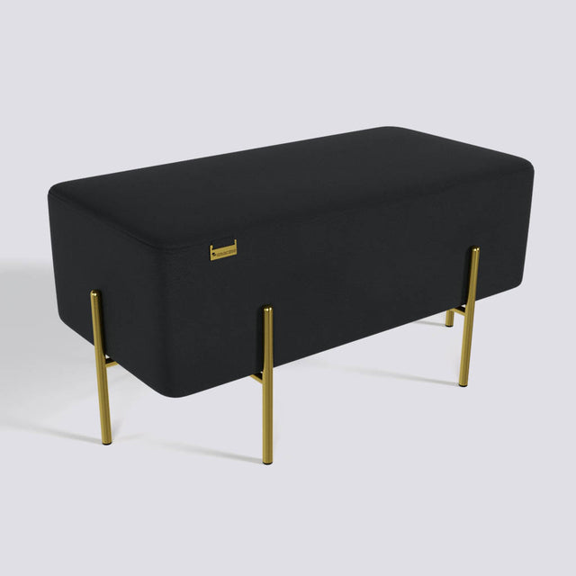 Rectangle Ottoman In Gold Electroplated Metal Base | 36" x 18"