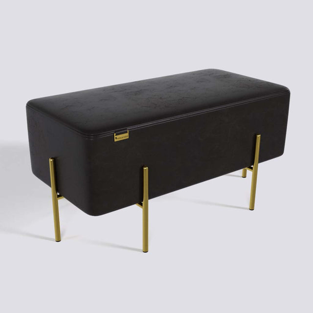 Rectangle Ottoman In Gold Electroplated Metal Base | 36" x 18"