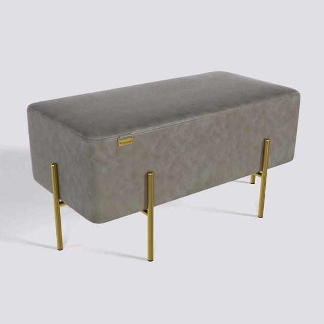 Rectangle Ottoman In Gold Electroplated Metal Base | 36" x 18"