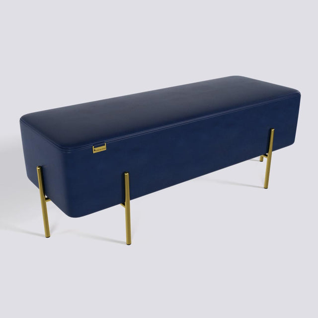 Rectangle Ottoman In Gold Electroplated Metal Base | 50" x 18"