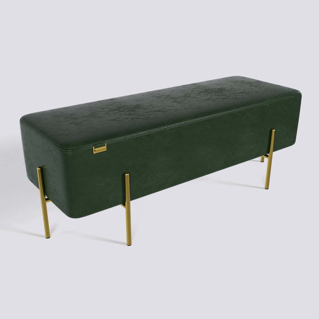 Rectangle Ottoman In Gold Electroplated Metal Base | 50" x 18"