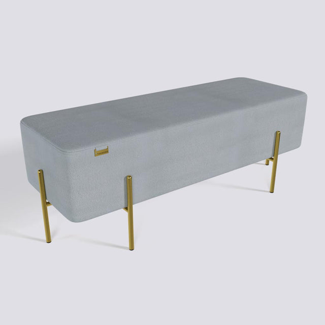 Rectangle Ottoman In Gold Electroplated Metal Base | 50" x 18"