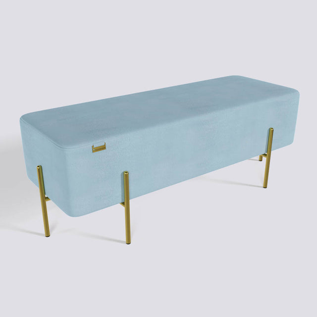 Rectangle Ottoman In Gold Electroplated Metal Base | 50" x 18"
