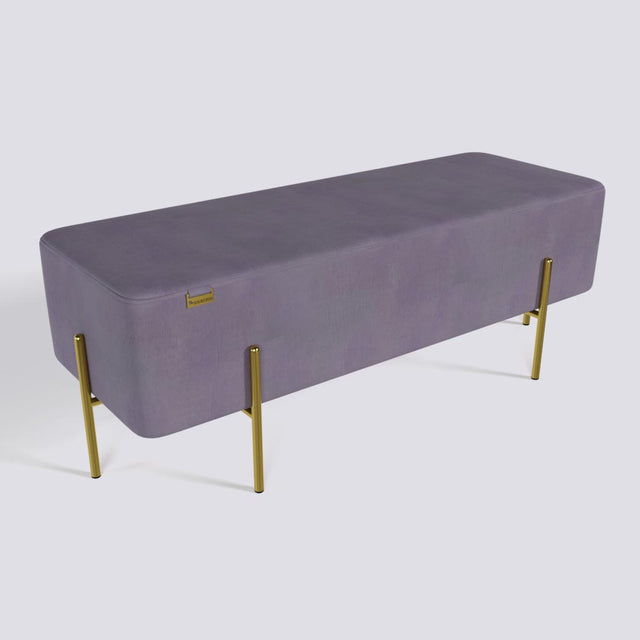 Rectangle Ottoman In Gold Electroplated Metal Base | 50" x 18"