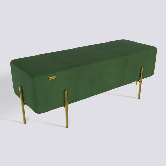 Rectangle Ottoman In Gold Electroplated Metal Base | 50" x 18"