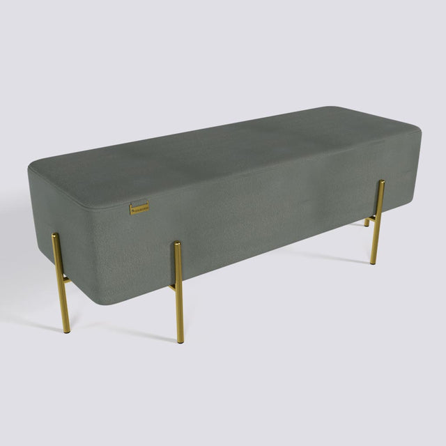 Rectangle Ottoman In Gold Electroplated Metal Base | 50" x 18"