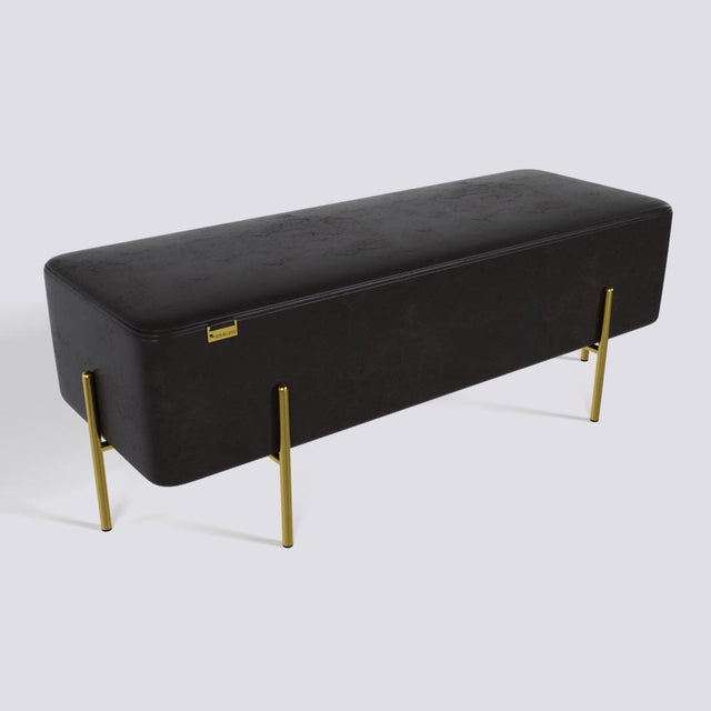 Rectangle Ottoman In Gold Electroplated Metal Base | 50" x 18"
