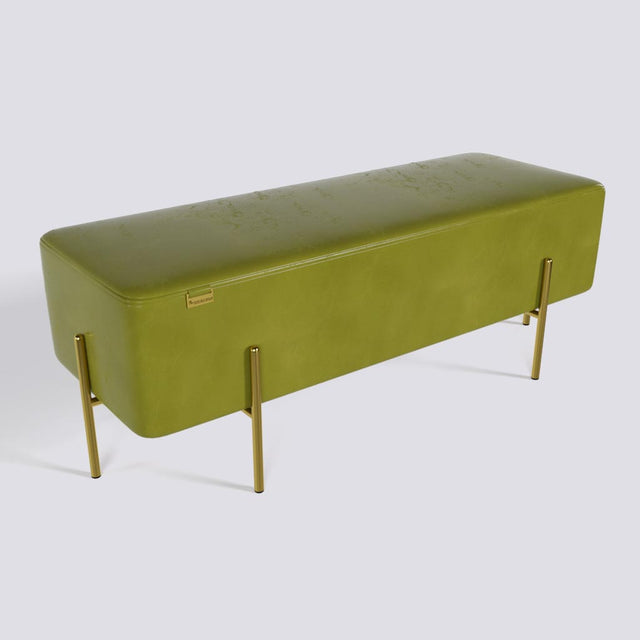 Rectangle Ottoman In Gold Electroplated Metal Base | 50" x 18"