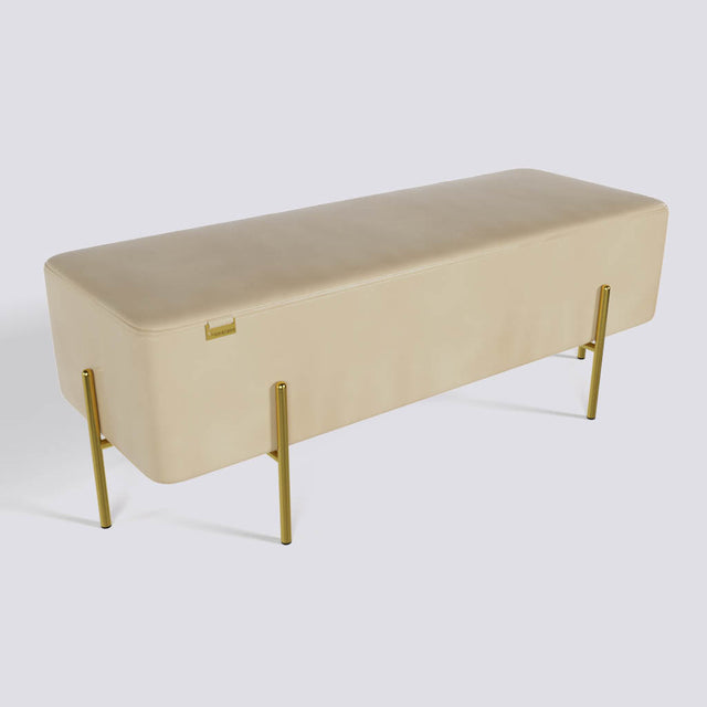 Rectangle Ottoman In Gold Electroplated Metal Base | 50" x 18"