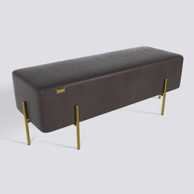 Rectangle Ottoman In Gold Electroplated Metal Base | 50" x 18"