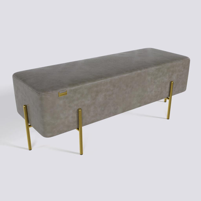 Rectangle Ottoman In Gold Electroplated Metal Base | 50" x 18"