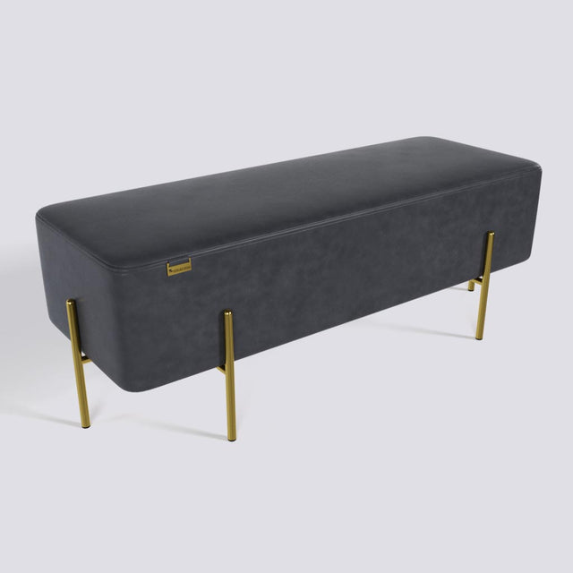 Rectangle Ottoman In Gold Electroplated Metal Base | 50" x 18"
