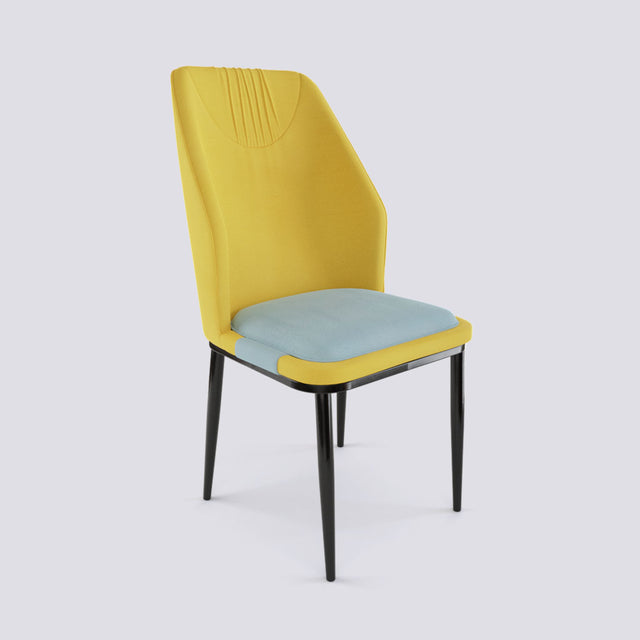 Alphabet C Dining Chair In Powder Coated Metal Base | Alpha C