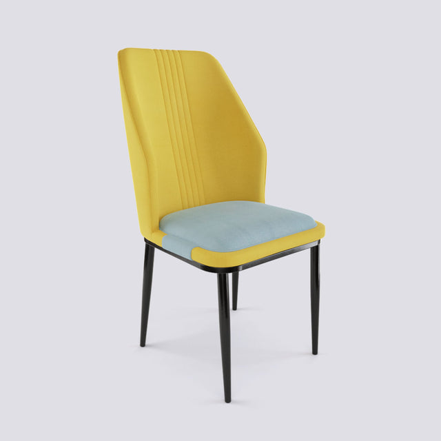 Alphabet D Dining Chair In Powder Coated Metal Base | Alpha D